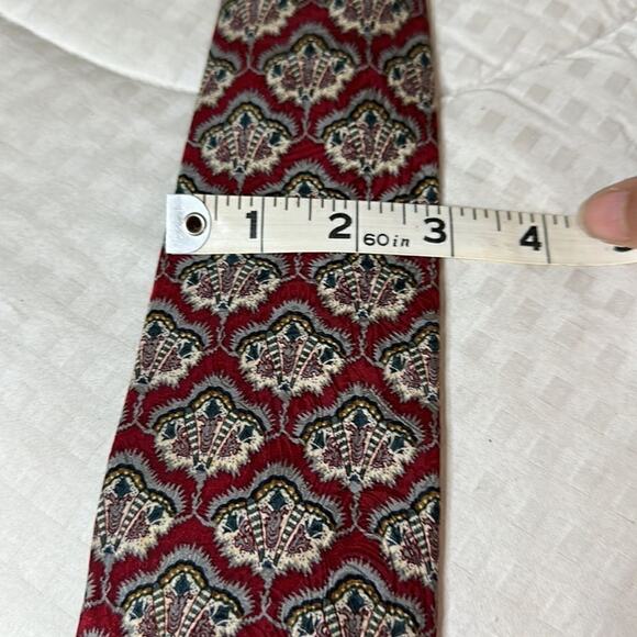 Christian Dior Monsieur Silk Tie Vintage Red Print - Picture 10 of 12